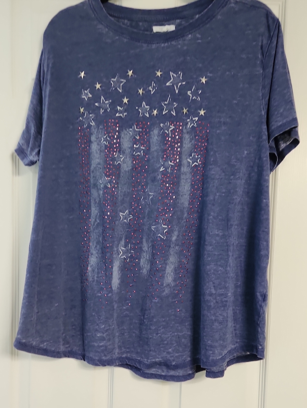 Maurices Navy Blue Short Sleeve Star & Stripe Graphic Tee
